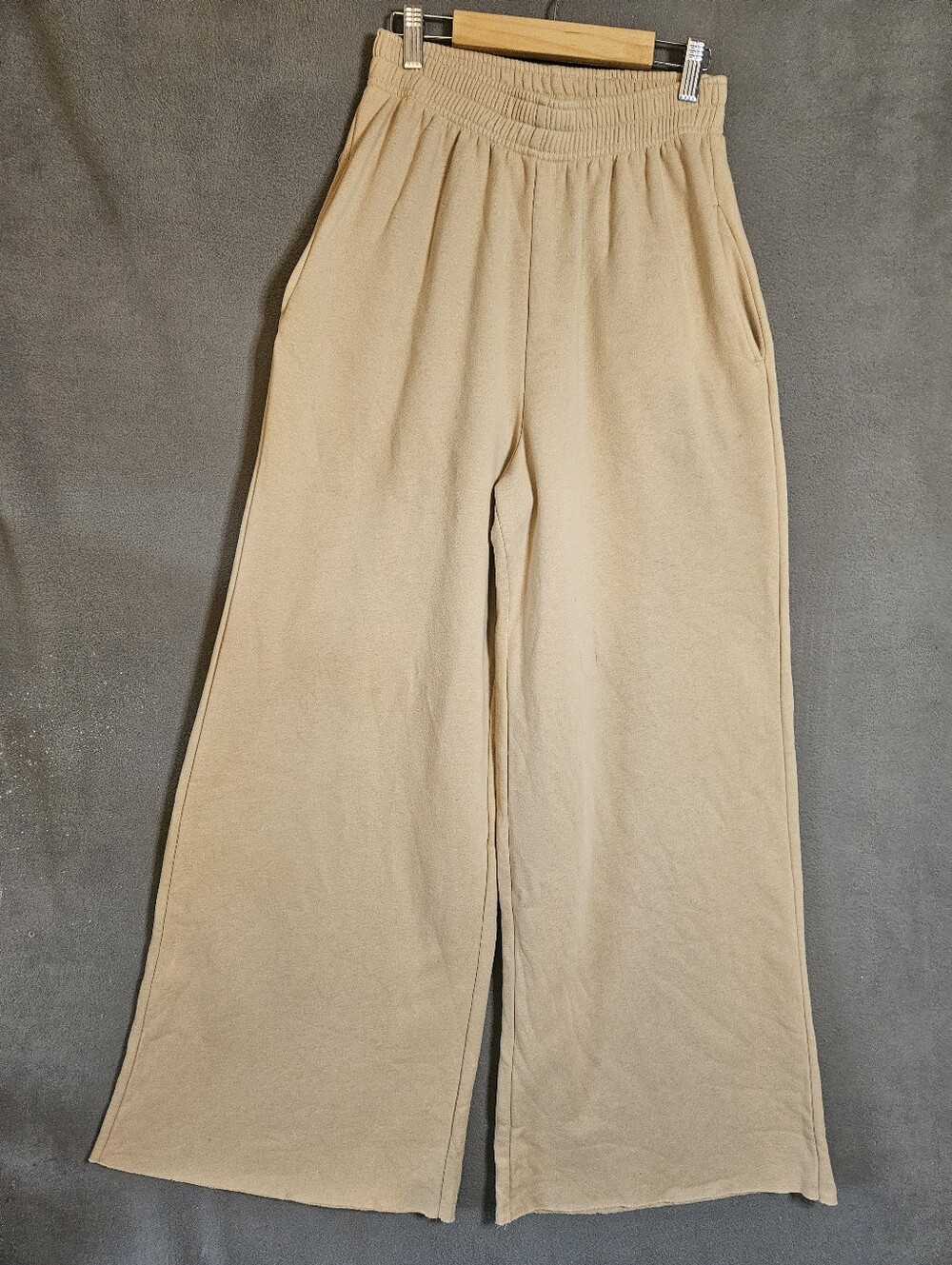 Wild Fable Womens Small Extra Wide Leg Tan Sweatpants Camel Lounge Pullup